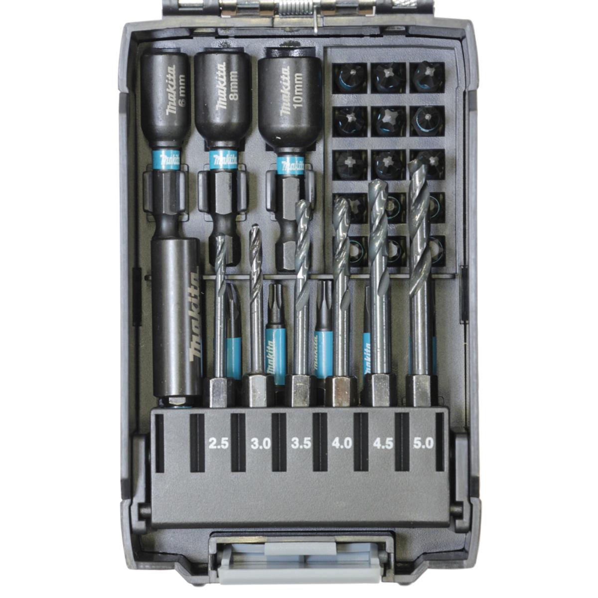 Makita Bohrer-Bits 31-teiliges Set Impact Black 40V max Akkubox Black
