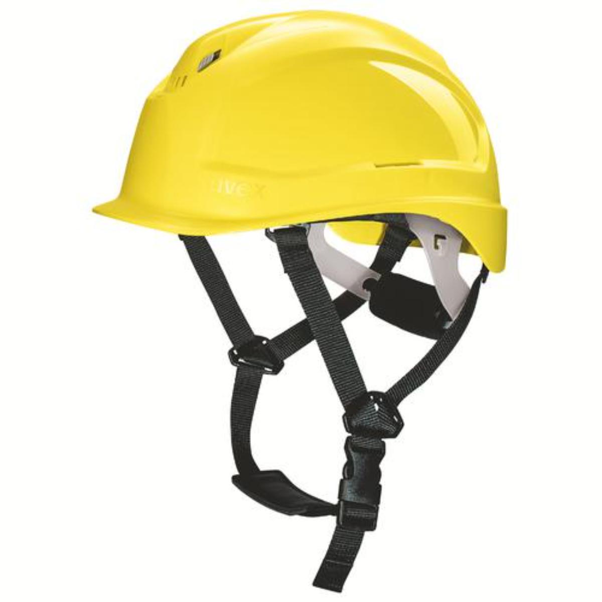 uvex pheos S-KR Schutzhelm mit Kinnriemen (metallfrei) - OHNE Schutzbrille - mit Lüftung - mit Drehr