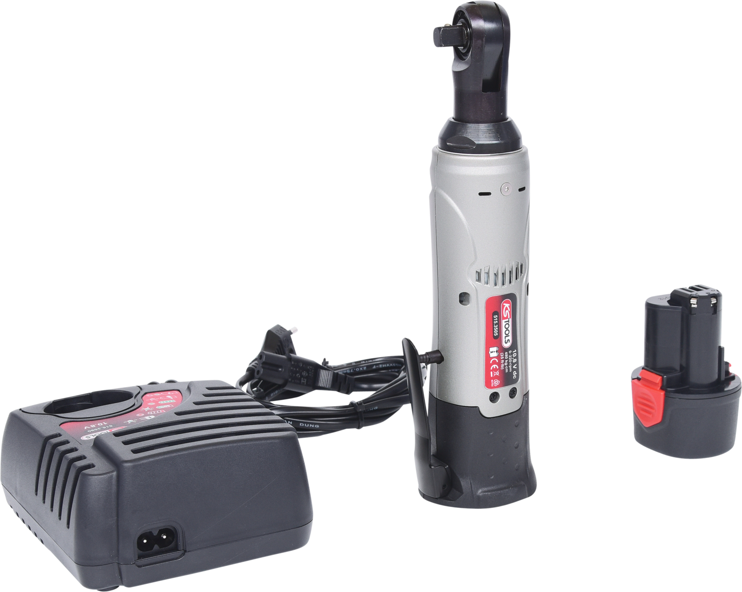KS Tools 3-8'' Akku-Umschaltknarre, 49Nm, 220 U-min 10,8V, mit 1 Akku und 1 Ladegerät