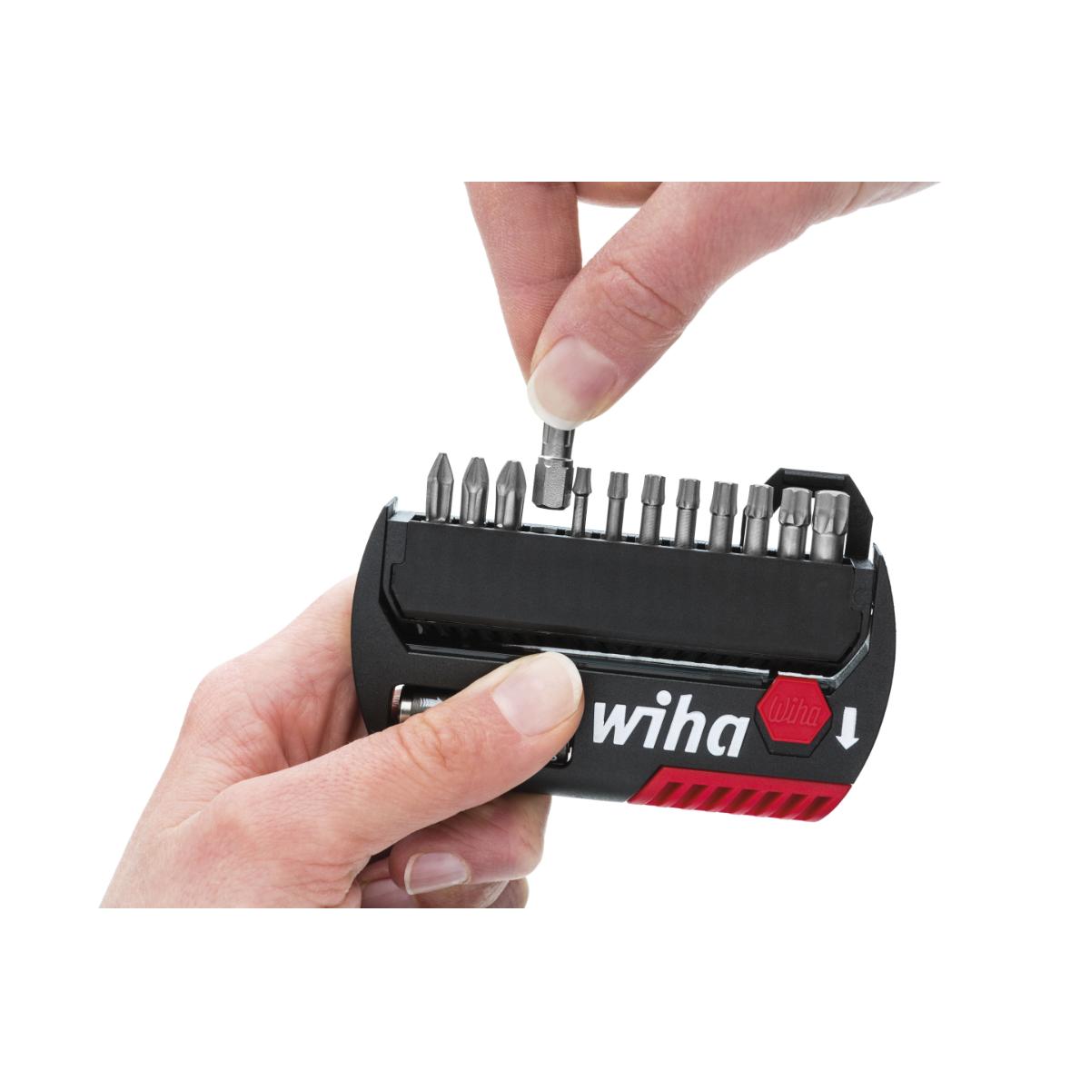 Wiha Bit Set FlipSelector Standard 25 mm Schlitz, Phillips, Pozidriv 13-teilges Set 1/4 zoll C6,3