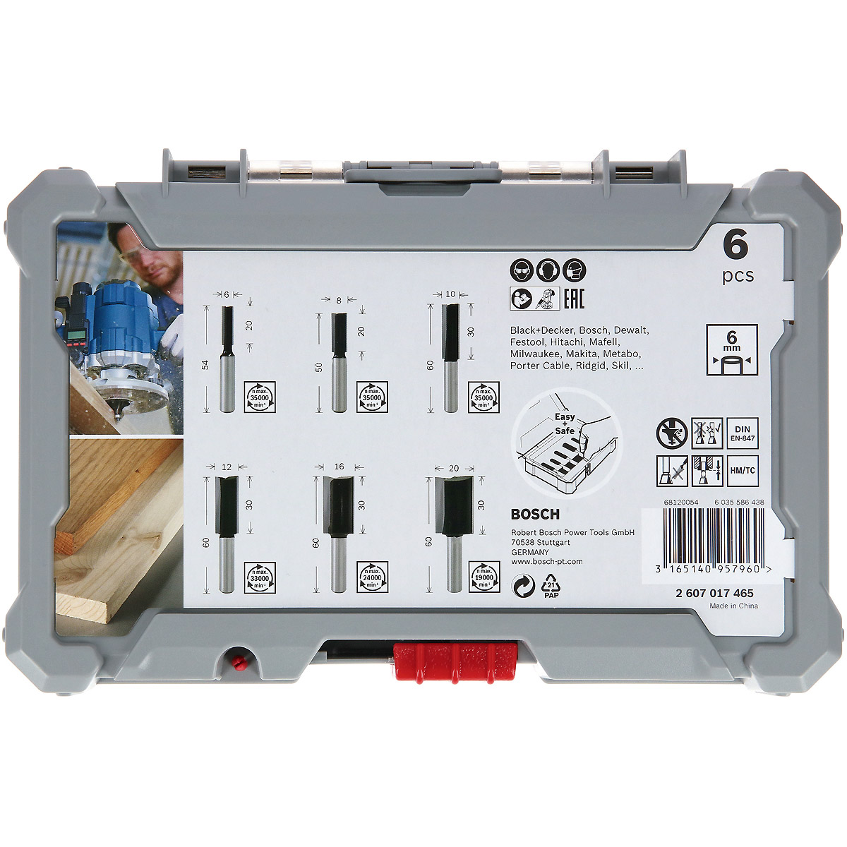 Bosch PRO 6-tlg. Nutfräser-Set, Schaft 6mm