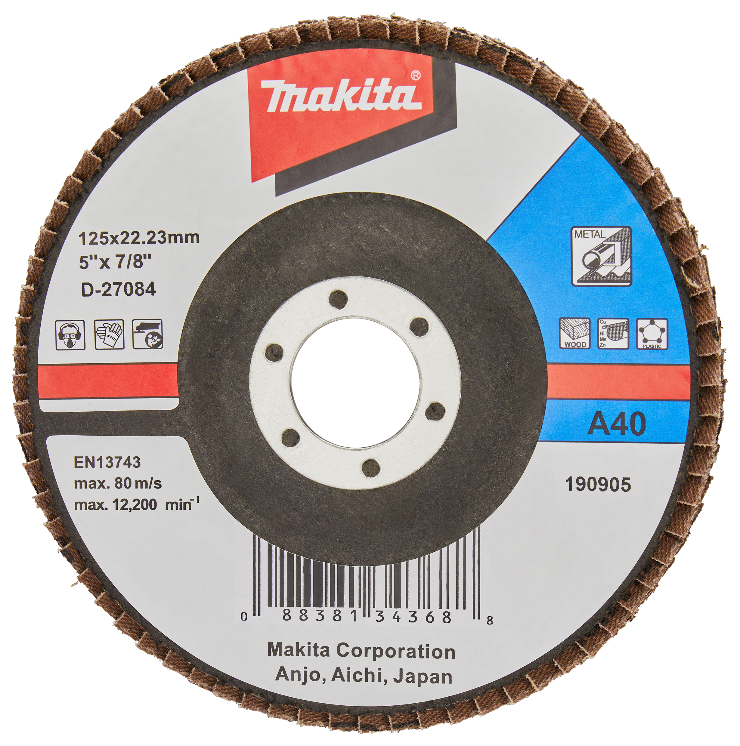 Makita Fächerschleifscheibe 125mm A40 - D-27084