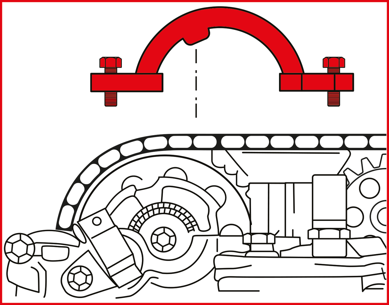 KS Tools Motoreinstell-Werkzeug-Satz für GM - Isuzu - Opel - Saab, 5-tlg