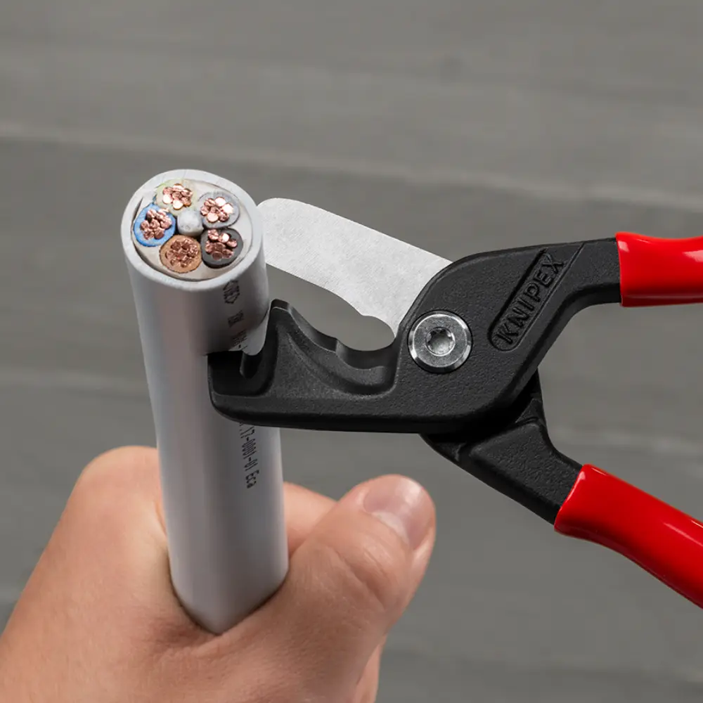 KNIPEX StepCut XL Kabelschere mit Stufenschnitt mit Kunststoff überzogen brüniert 225 mm