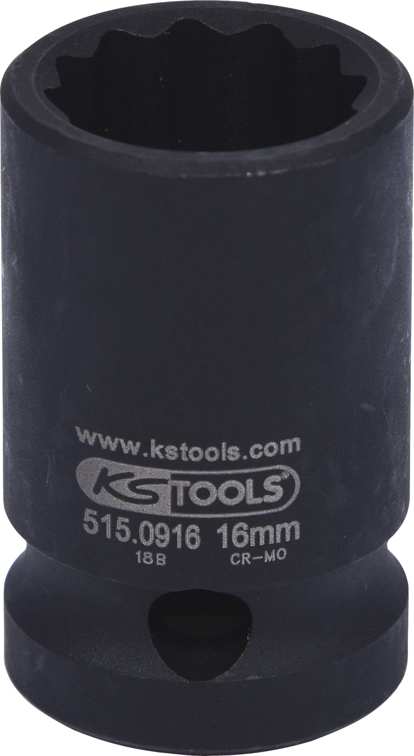 KS Tools 1/2" 12-kant-Kraft-Stecknuss, kurz