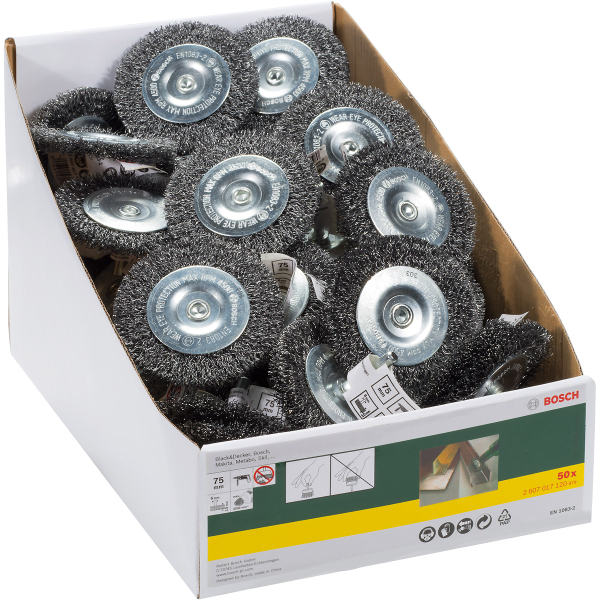 Bosch Scheibenbürste für Bohrmaschinen, gewellt, 75 mm, 10 mm