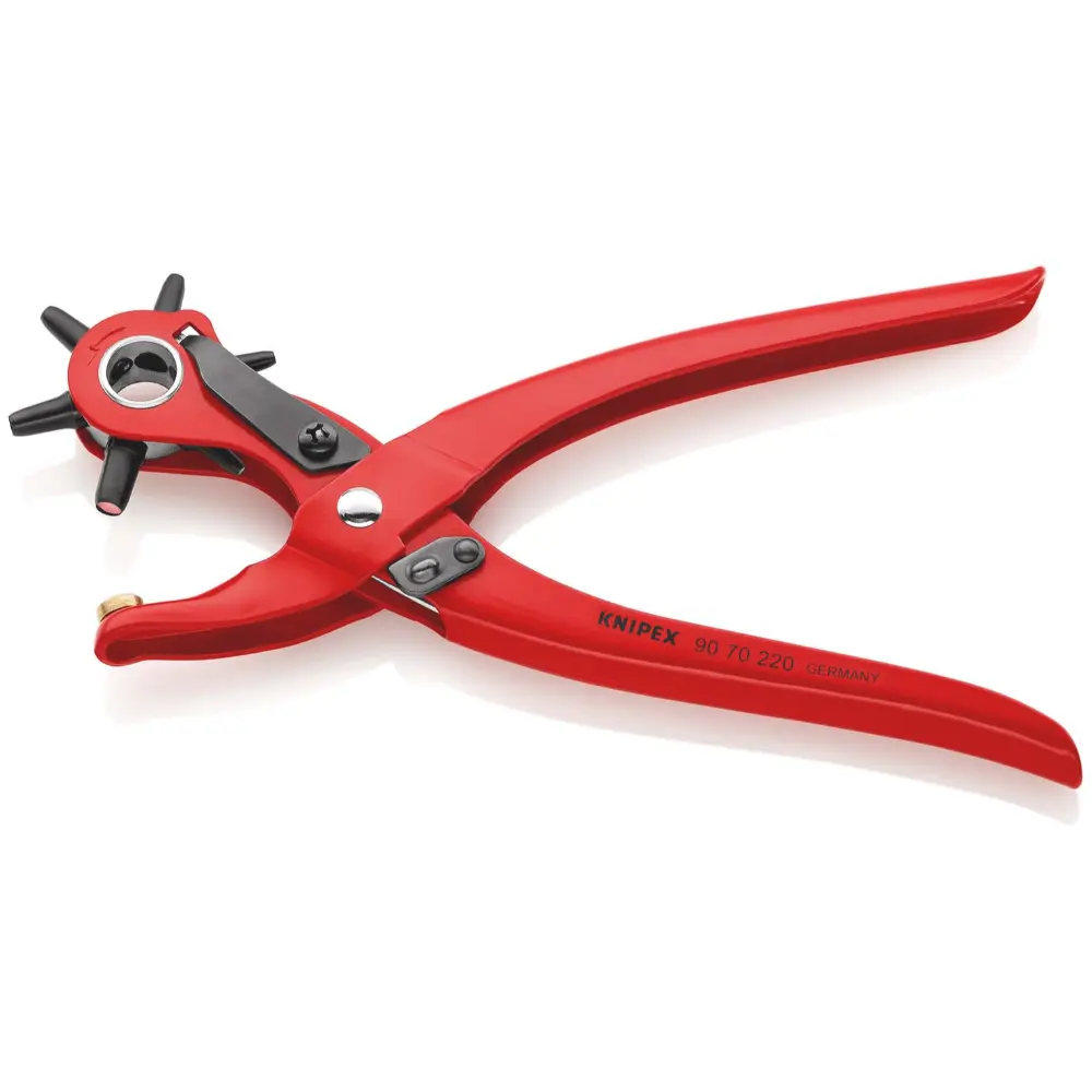 KNIPEX Revolverlochzange rot pulverbeschichtet 220 mm