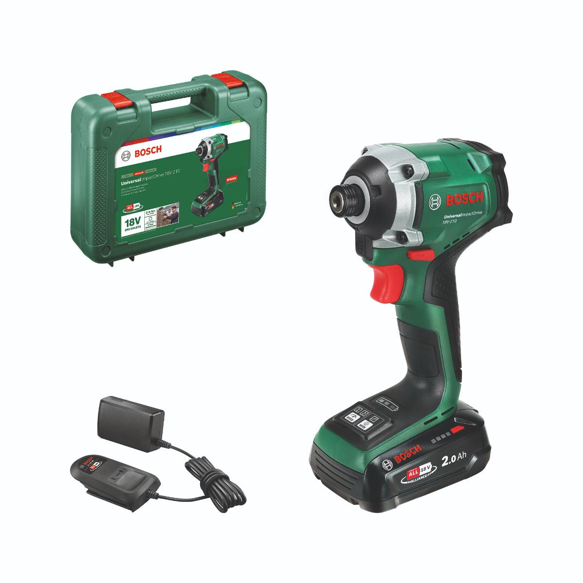 Bosch Schlagschrauber UID 18V-210, 1 x Akku PBA 18V 2.0Ah, Handwerkerkoffer