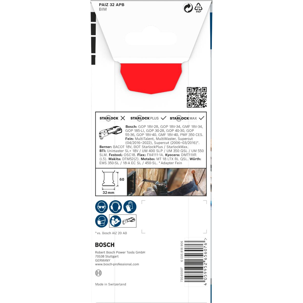 Bosch PRO PAIZ 32 APB Blatt für Multifunktionswerkzeuge,32 x 60 mm