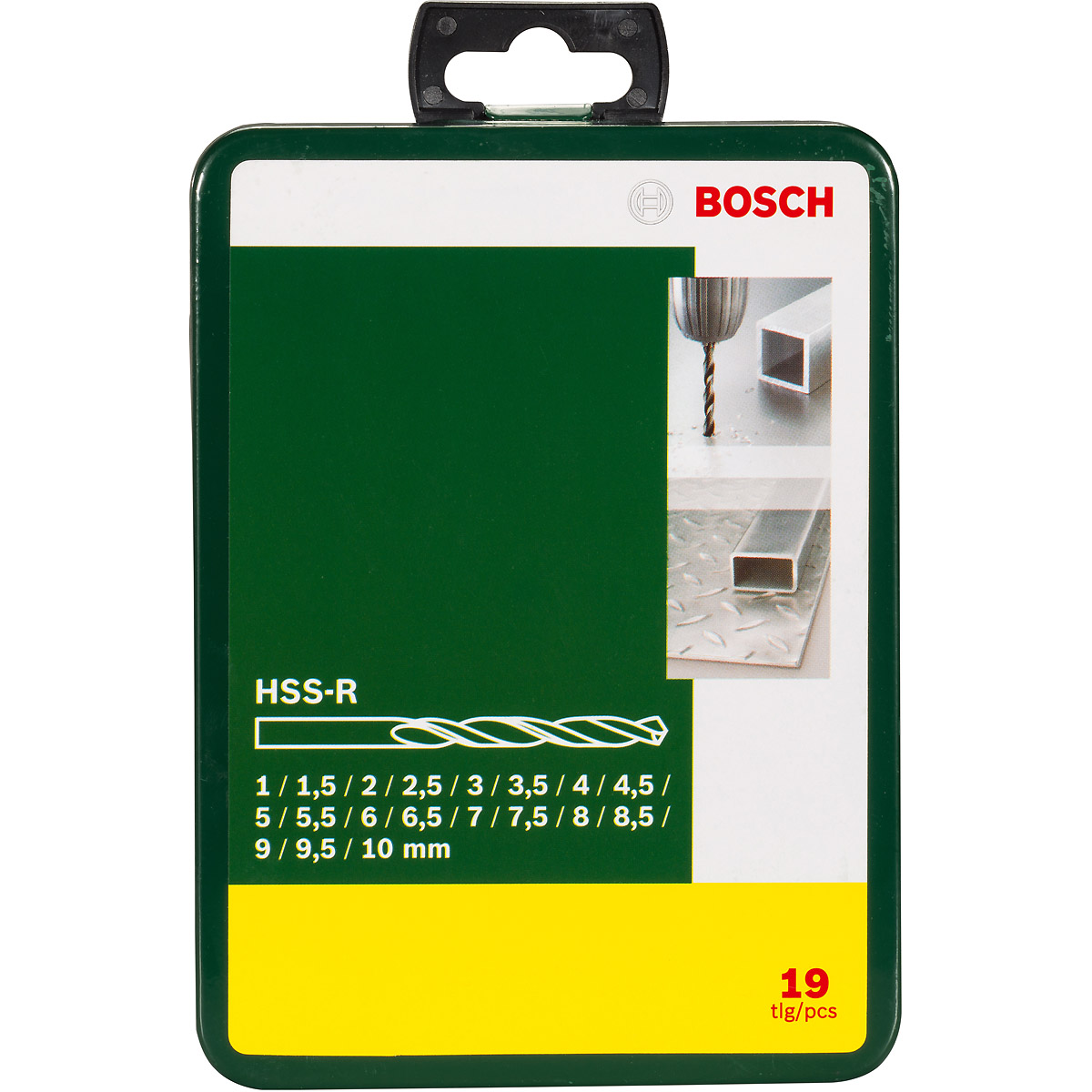Bosch Metallbohrer-Set HSS-R, 19-teilig, 1 - 10 mm, Metallkassette