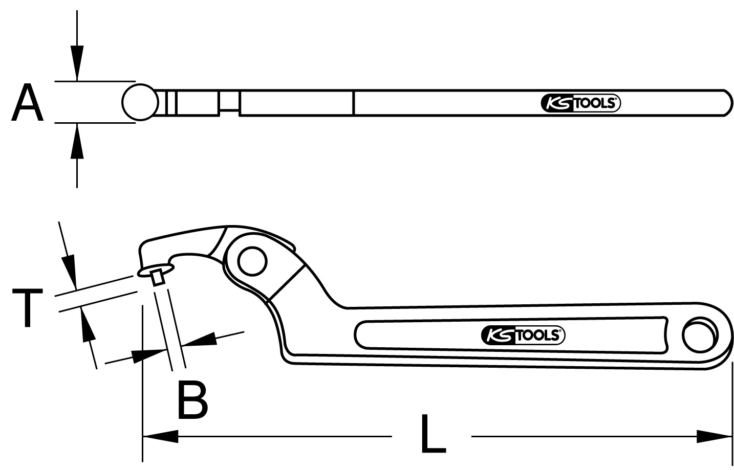 KS Tools Gelenk-Hakenschlüssel mit Zapfen