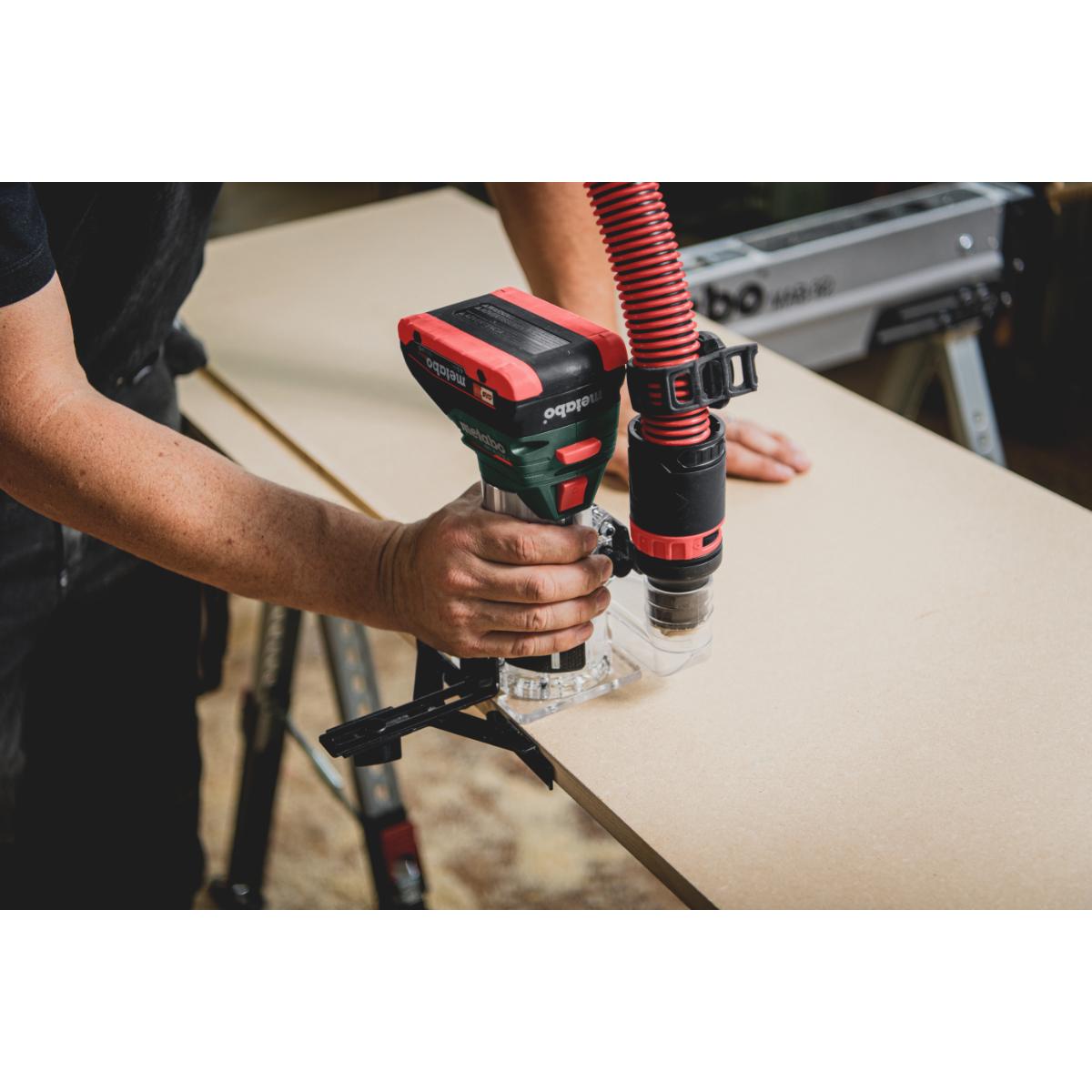 Metabo Akku-Kantenfräse FMV 18 LTX BL 8 - Spannzange 1/4 Zoll, metaBOX 145 L