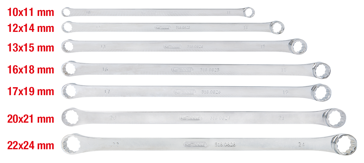 KS Tools CHROMEplus Doppel-Ringschlüssel-Satz, XL, 7-tlg