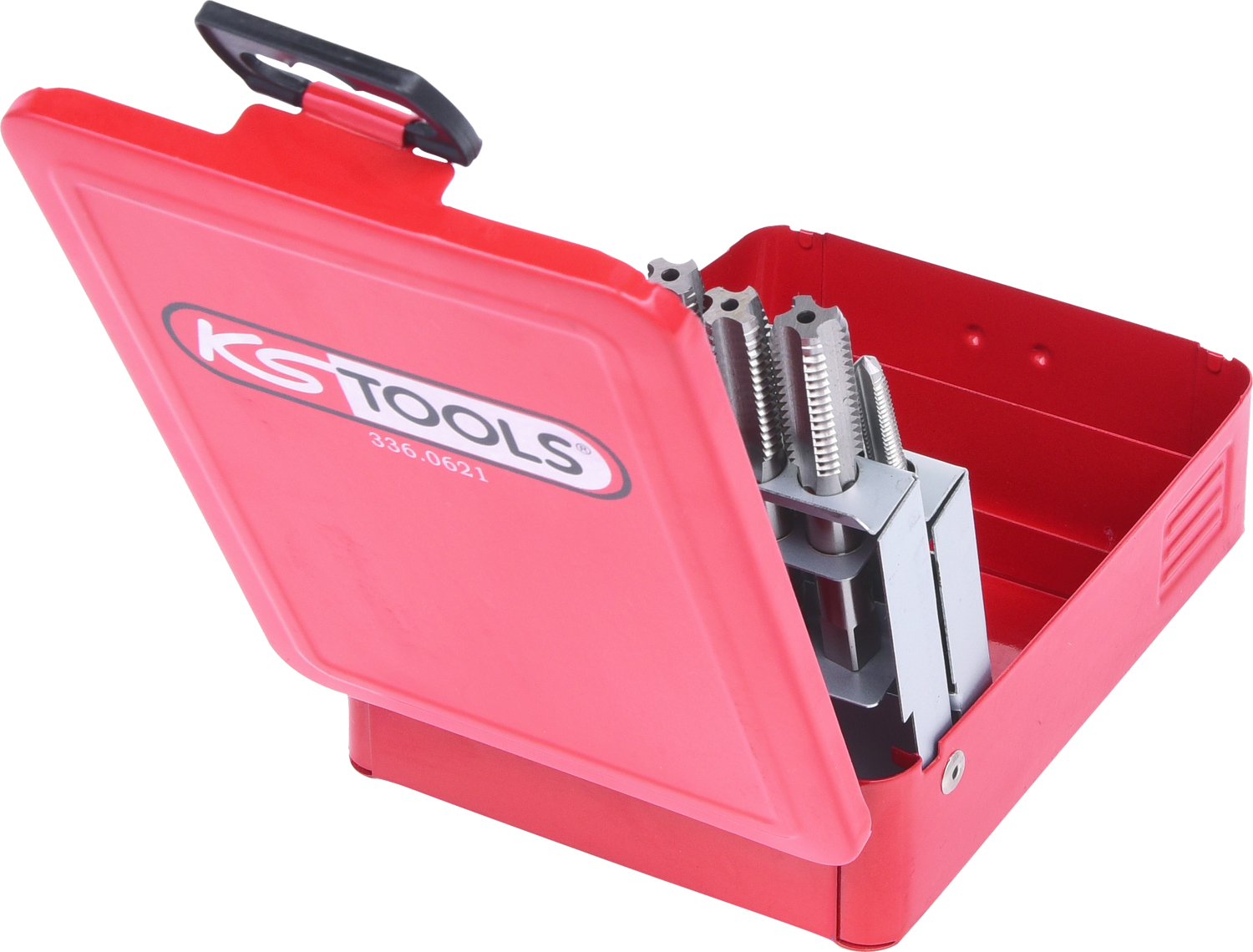 KS Tools HSS Handgewindebohrer-Satz M, Stahlblechkassette 21-tlgM3-M12