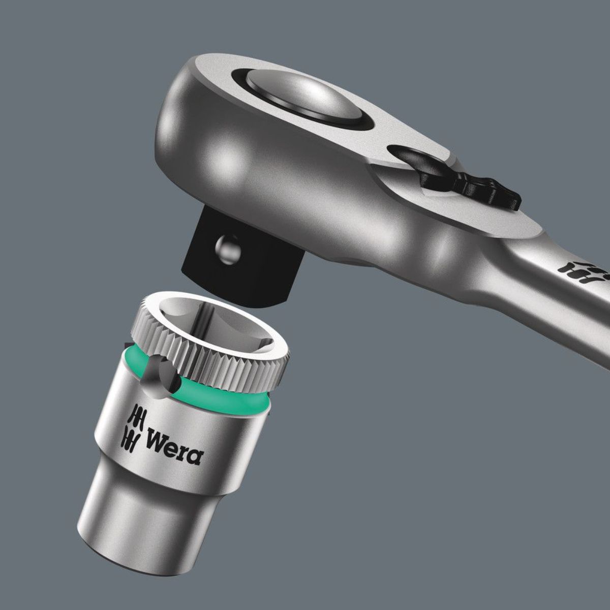 Wera 8004 C Zyklop Metal-Knarre mit Umschalthebel mit 1/2"-Antrieb