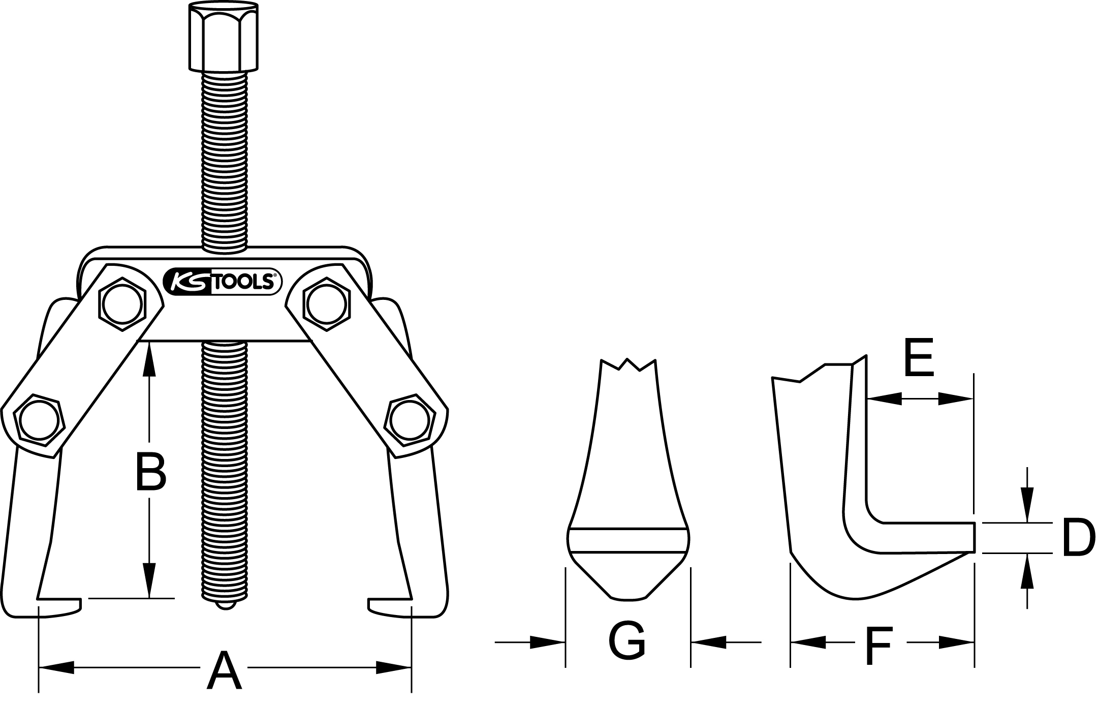 KS Tools Polklemmen-Abzieher 2-armig