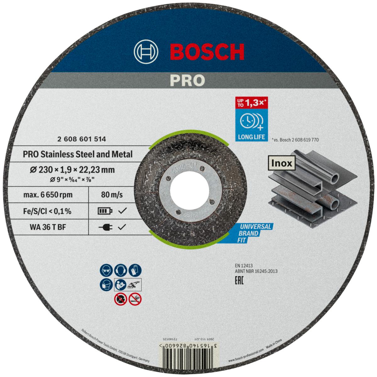 Bosch PRO Trennscheibe gekröpft Standard for Inox WA 36 R BF, 230 mm, 1,9 mm