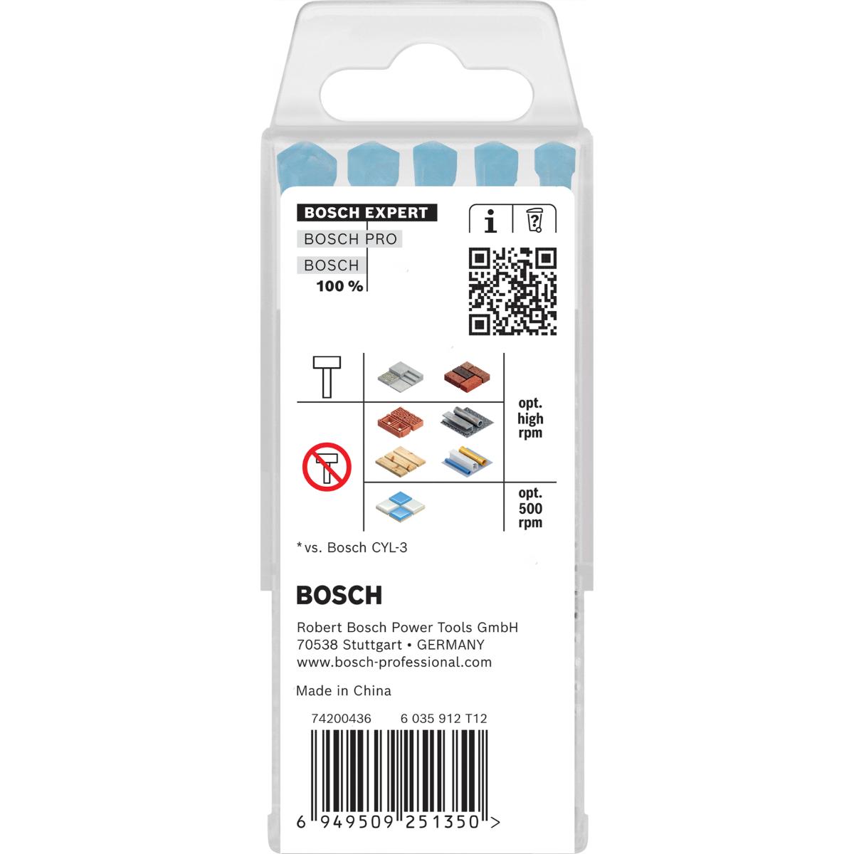 Bosch EXPERT HEX-9 Multi Construction Bohrer D= 5,5 / 6 / 6 / 7 / 8 mm, 5-teiliges Set