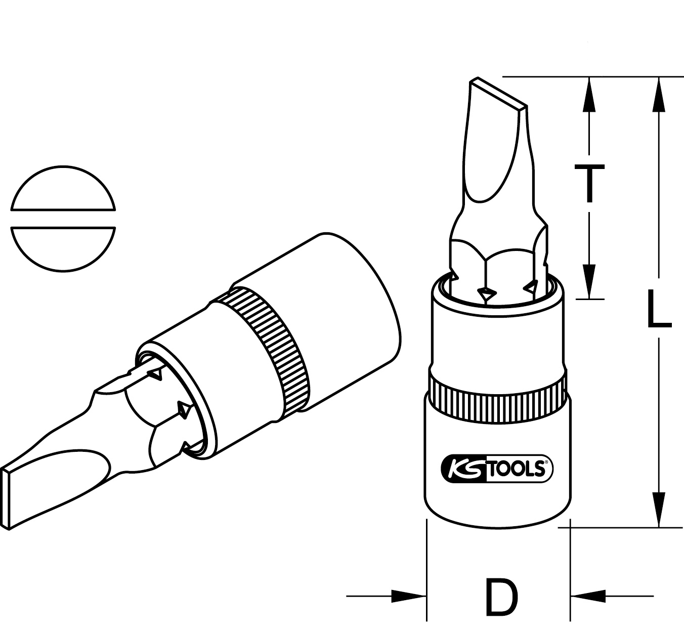 KS Tools 1/4" CHROMEplus Bit-Stecknuss 