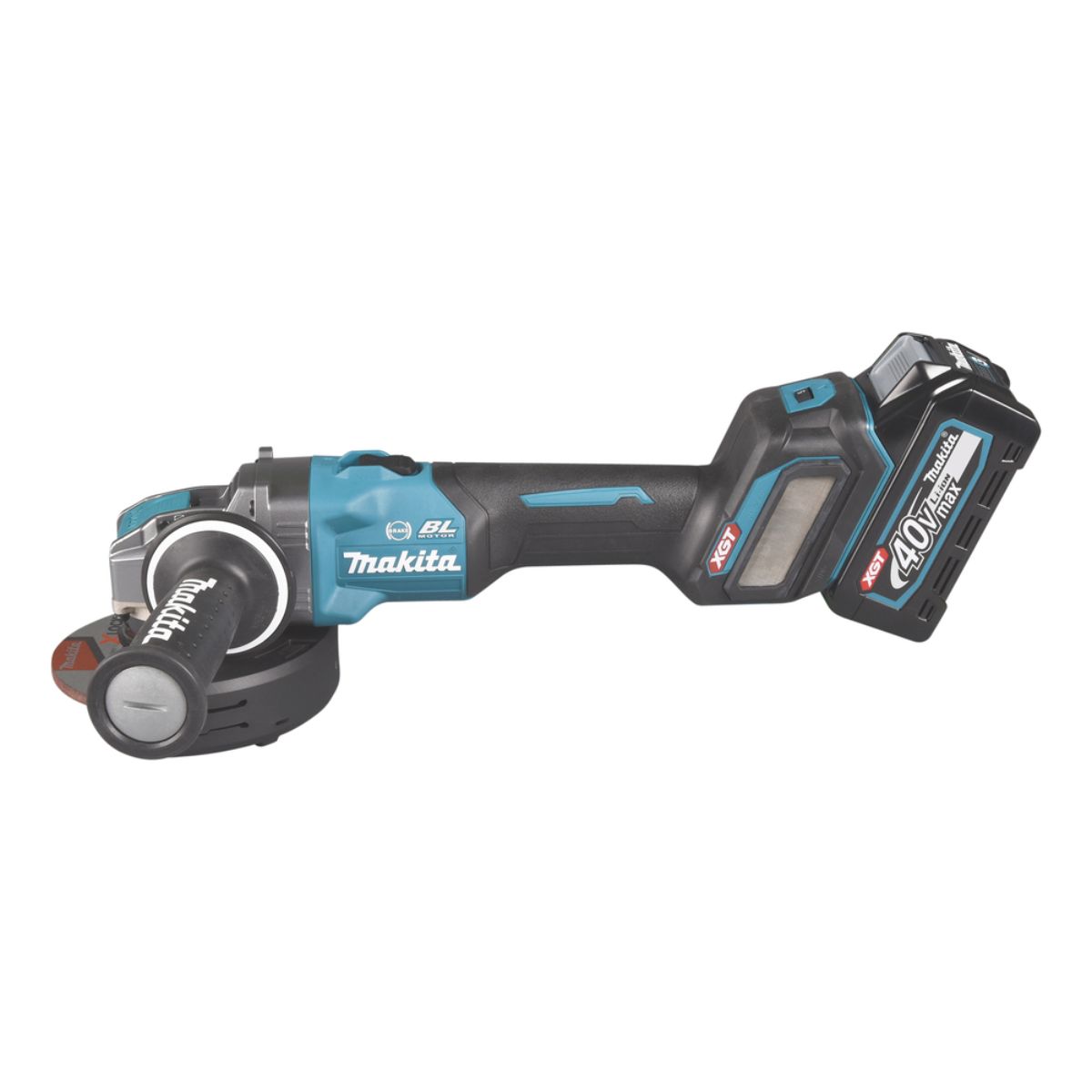 Makita Akku-Winkelschleifer 40V max. / 4,0 Ah, 2 Akkus + Ladegerät im MAKPAC GA041GM201