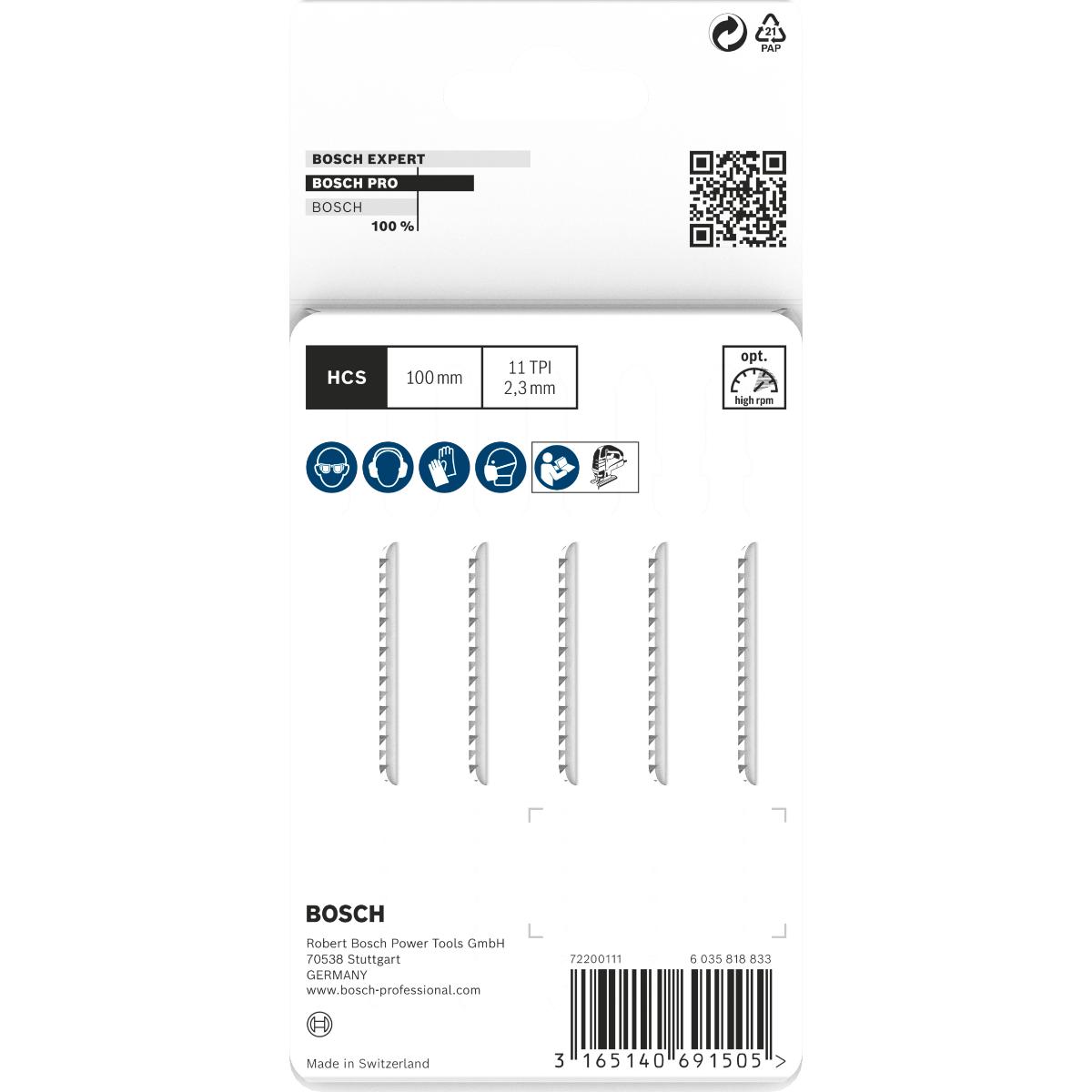 Bosch PRO Stichsägeblatt T 102 H Clean for PVC
