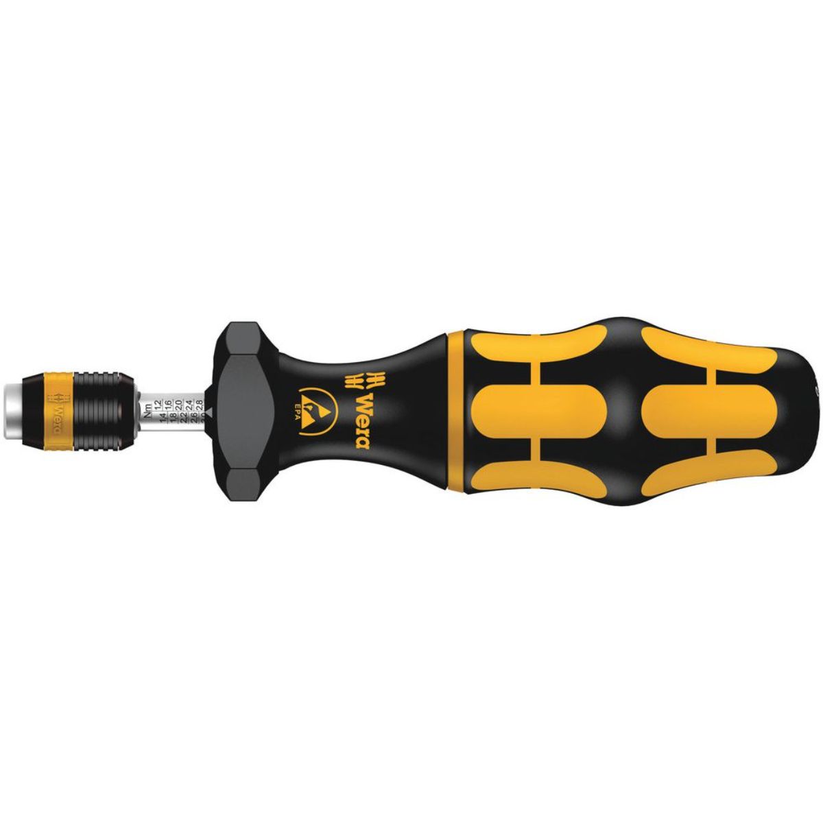 Wera Serie 7400 ESD Kraftform Drehmomentschraubendreher + Rapidaptor Schnellwechselfutter