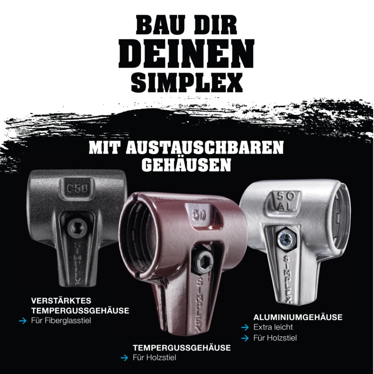 HALDER SIMPLEX - Vorschlaghammer mit TE-Gehäuse und Holzstiel, Gummikomposition mit Standfuss