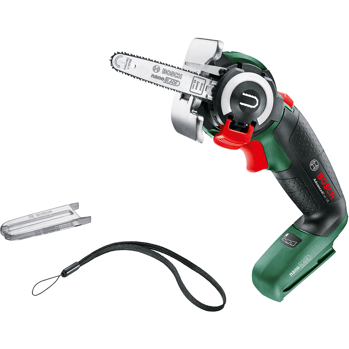 Bosch Akku-Säge AdvancedCut 18 mit NanoBlade-Technologie Mikro-Kettensäge