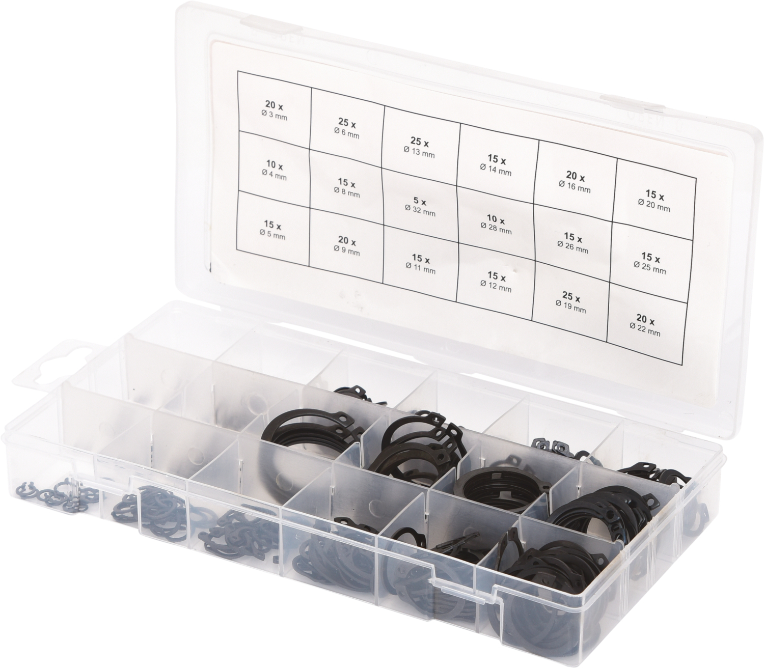 KS Tools Sortiment Sprengringe außen, Ø 3-32mm, 300-tlg