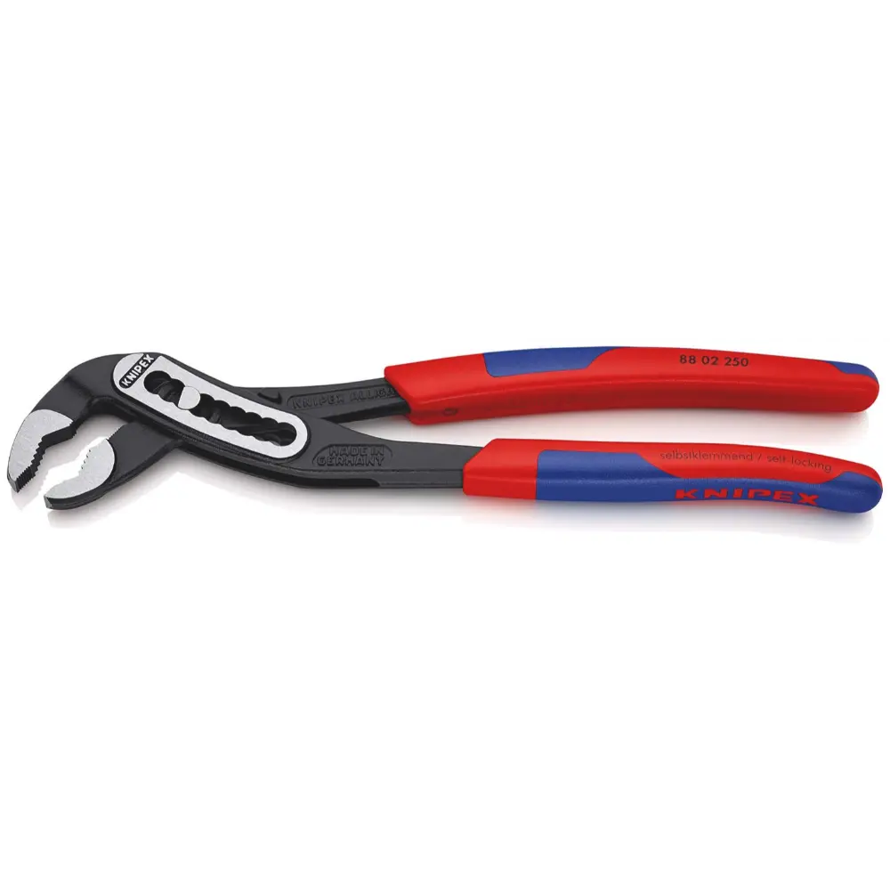KNIPEX Alligator Wasserpumpenzange mit schlanken Mehrkomponenten-Hüllen schwarz atramentiert 250 mm