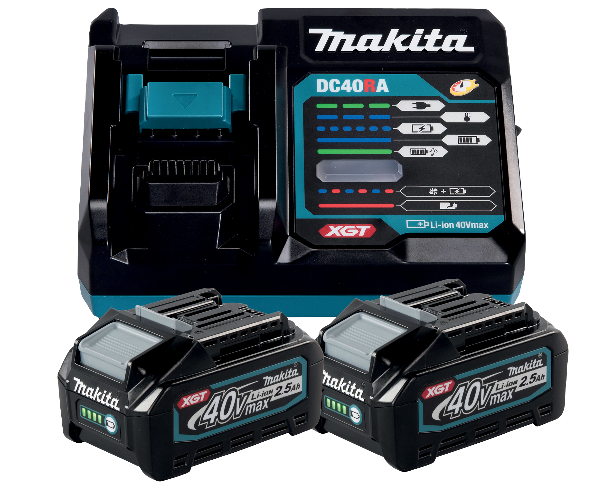 Makita Power Source Kit Li 40V inkl. Schnellladegerät & 2x 2,5Ah Akkus im Karton - 191L76-1