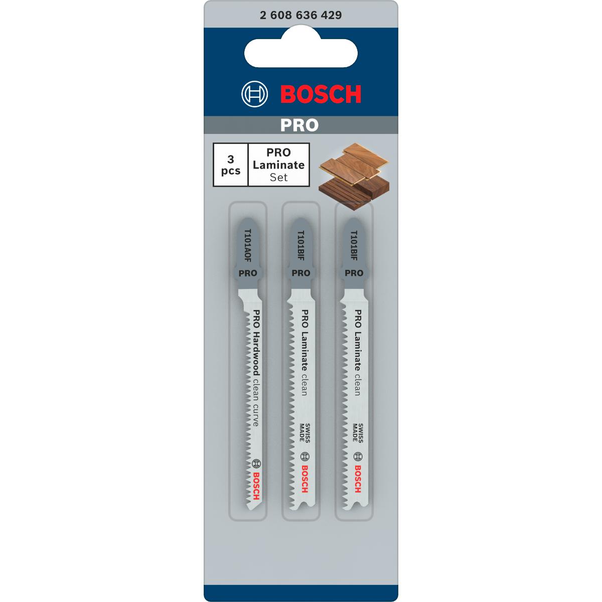 Bosch PRO Stichsägeblatt-Set Special for Laminate, 3-teilig, Einnockenschaft