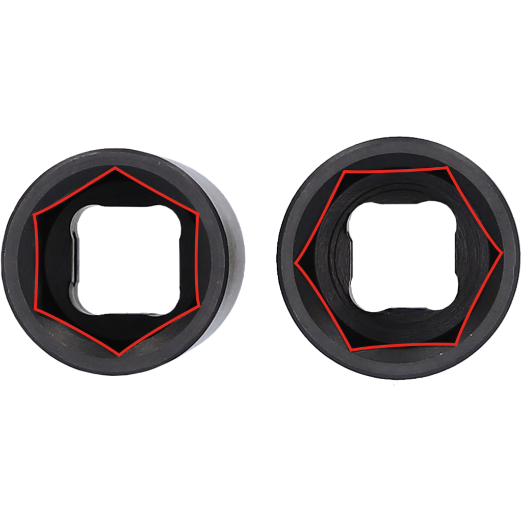 KS Tools 1/2" Spezial-Alu-Felgen-Kraft-Stecknuss-Satz für Ford, 18,5 / 19,5 / 20,5 / 21,5 mm, 2-tlg