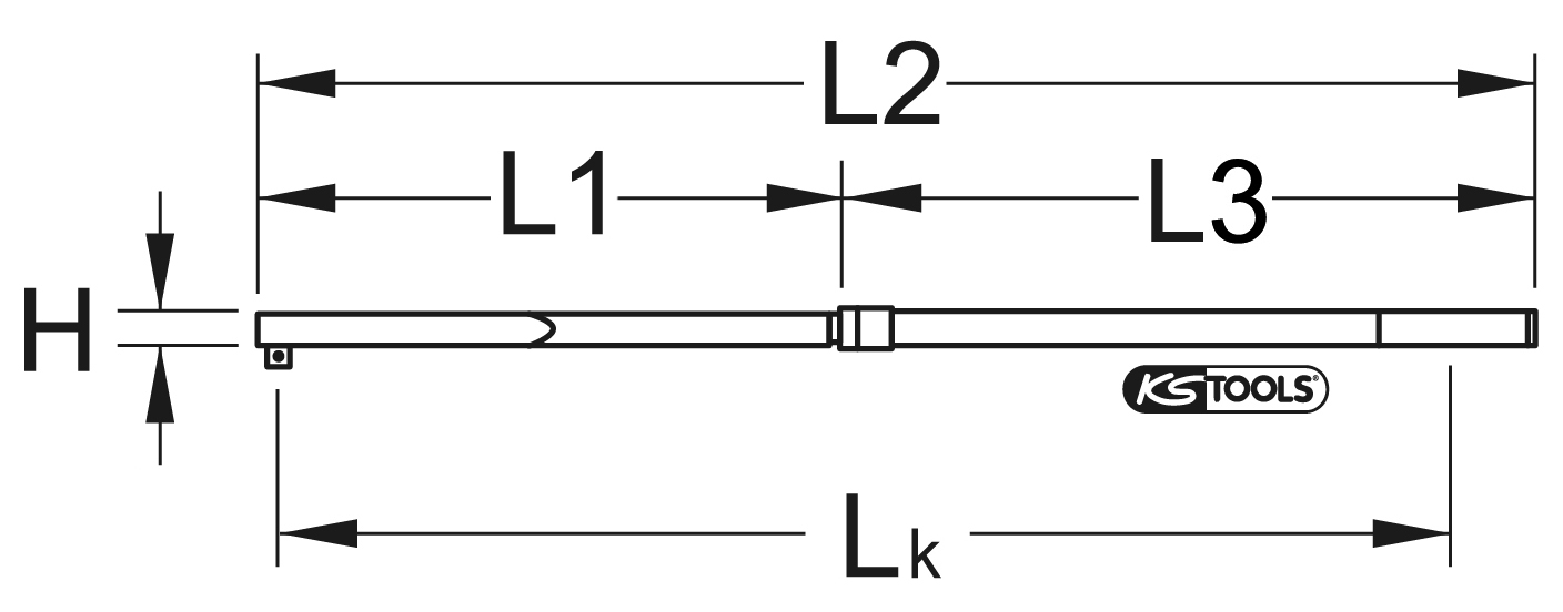KS Tools 1/2" ALUTORQUEprecision-Drehmomentschlüssel, Rechtsanzug