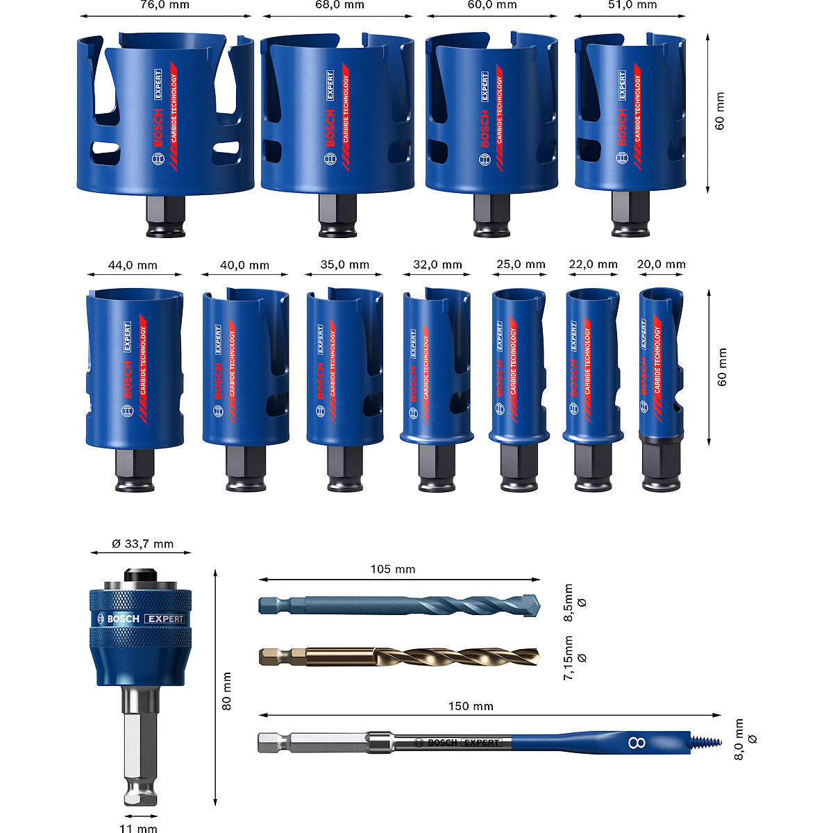 Bosch EXPERT LS-Set ConstructMat Universall 15tl