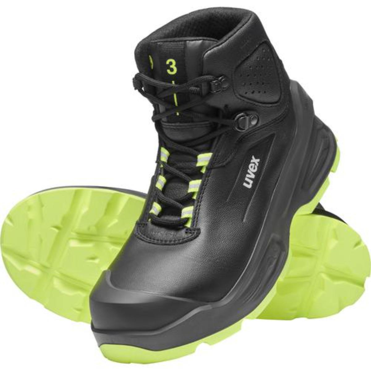 uvex 3 Sicherheitsschuh Schnürstiefel S3, schwarz/gelb