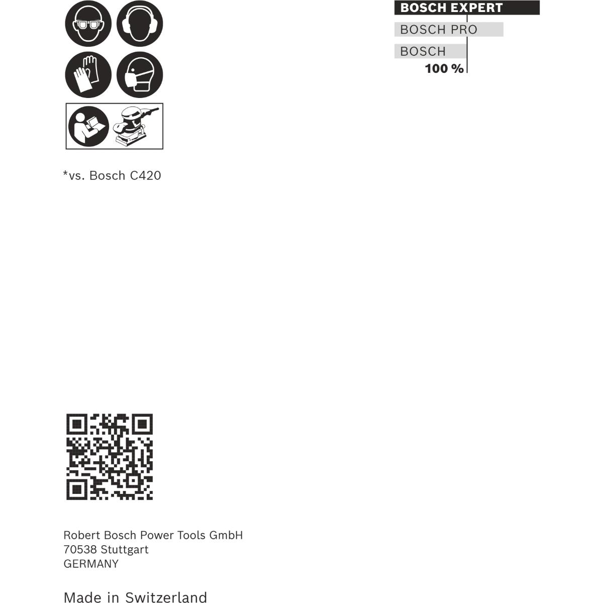 Bosch EXPERT C470 Schleifpapier-Set, 80 x 133 mm, K 60/120/180, 10 Stück