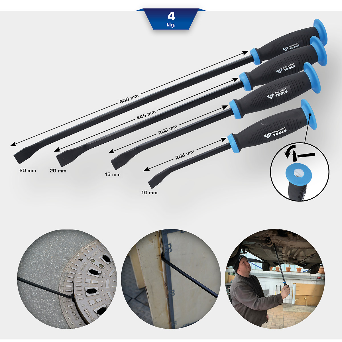 Brilliant Tools Stemmhebel-Satz, 4-tlg