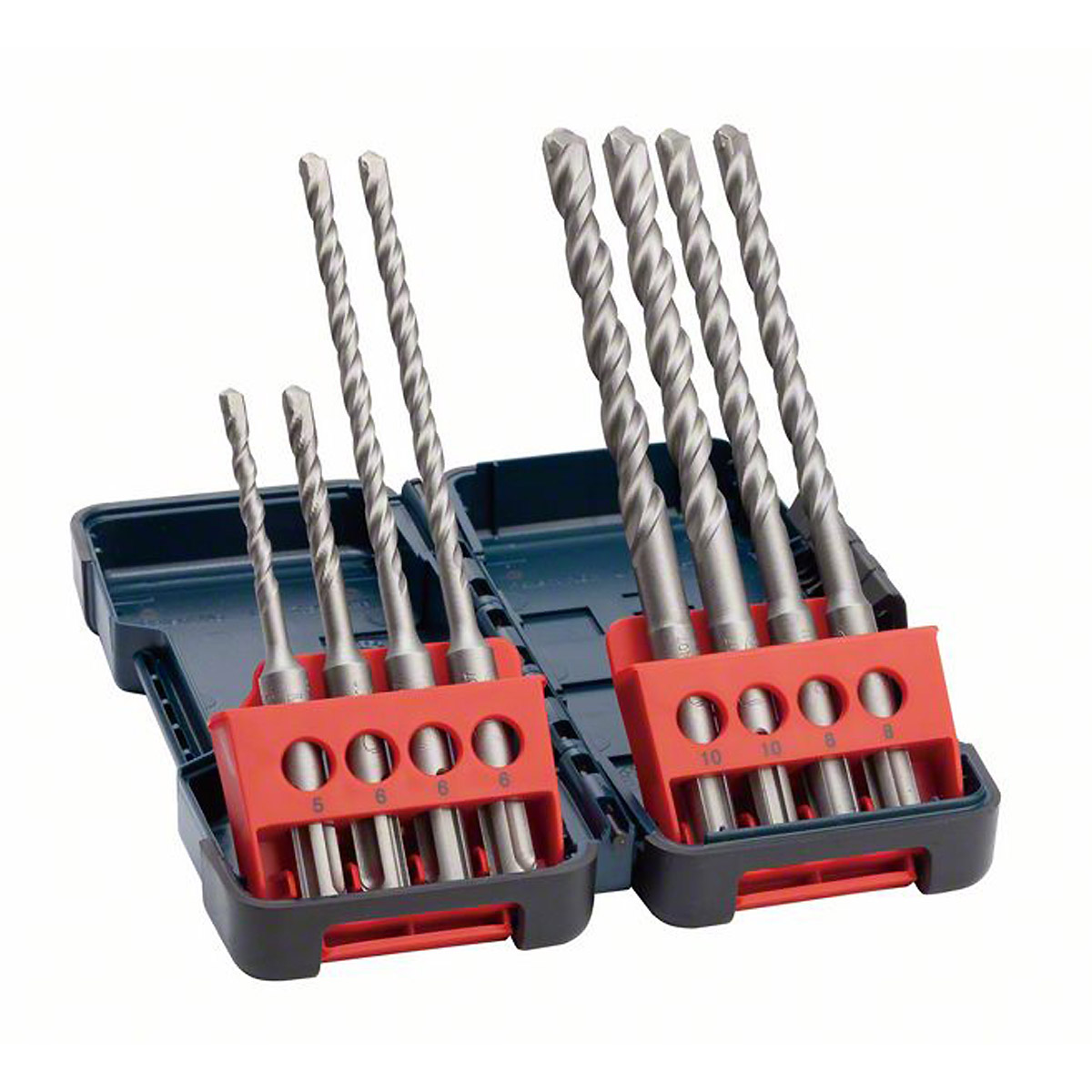 Bosch 8-teiliges Hammerbohrerset SDS plus-3, Tough Box, 5–10 mm. Für Bohrhämmer