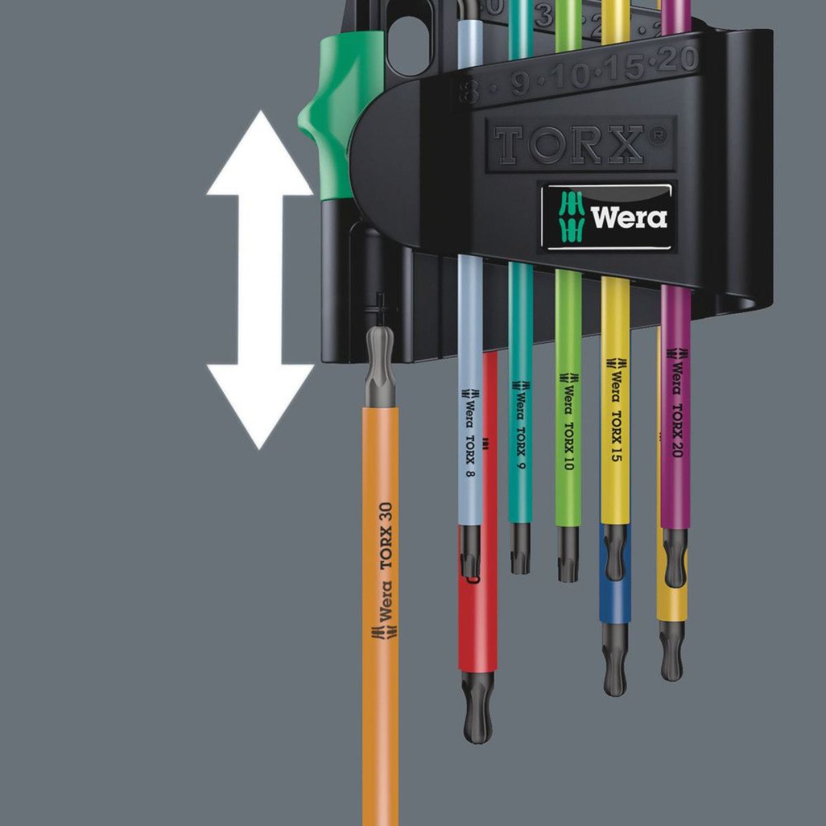 Wera 967/9 TX BO Multicolour 1 SB Winkelschlüsselsatz, BlackLaser, 9-teilig