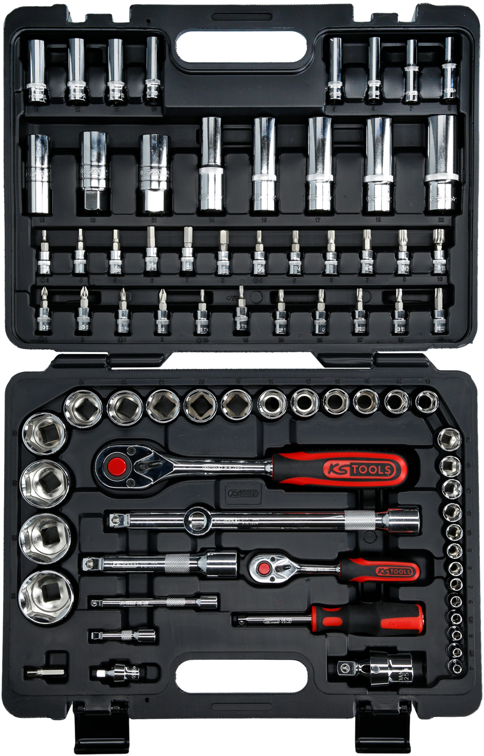 KS Tools 1/4"+1/2" CHROMEplus Steckschlüssel-Satz, 78-tlg
