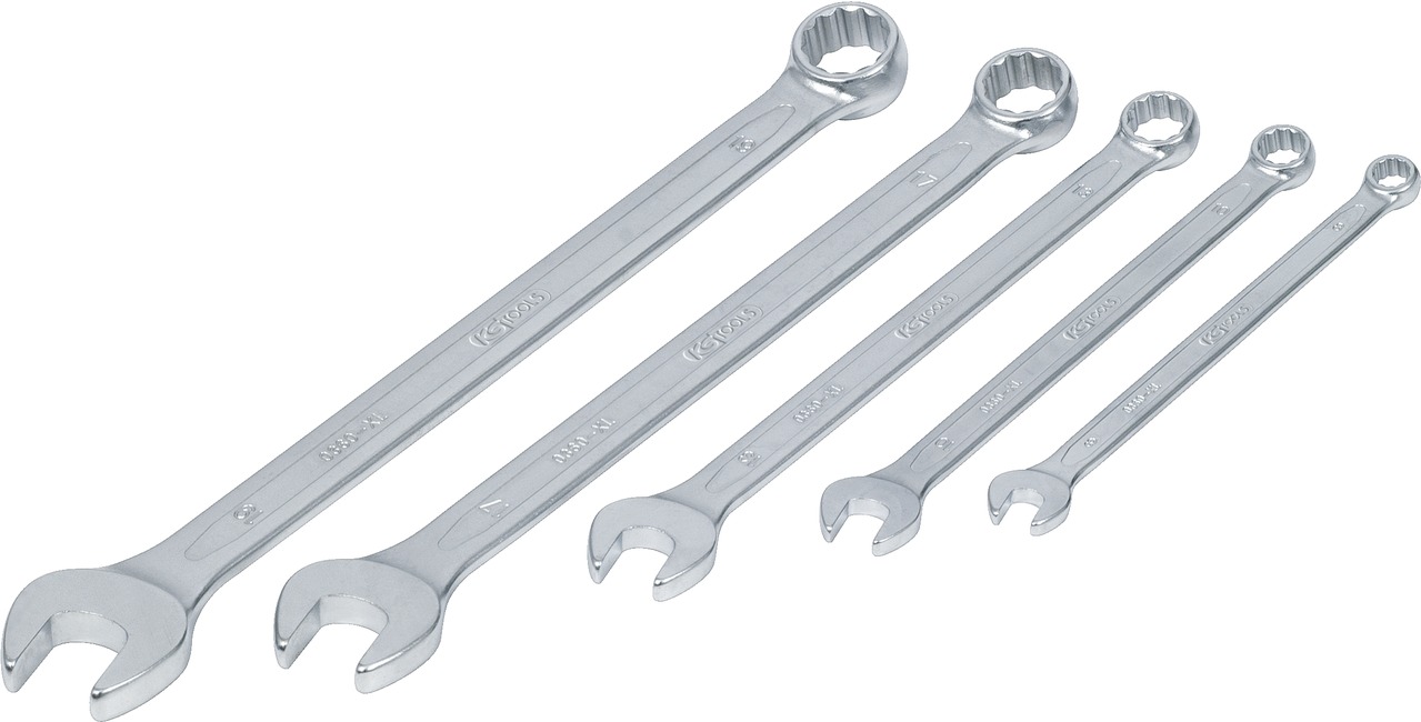KS Tools Ringmaulschlüssel-Satz, extra lang, 5-tlg 8-19mm