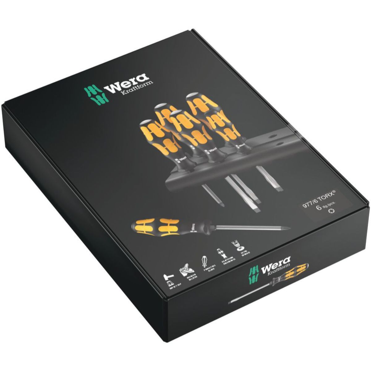 Wera 977/6 TORX Schraubendrehersatz Kraftform Wera: Der Schraubmeißel + Rack, 6-teilig