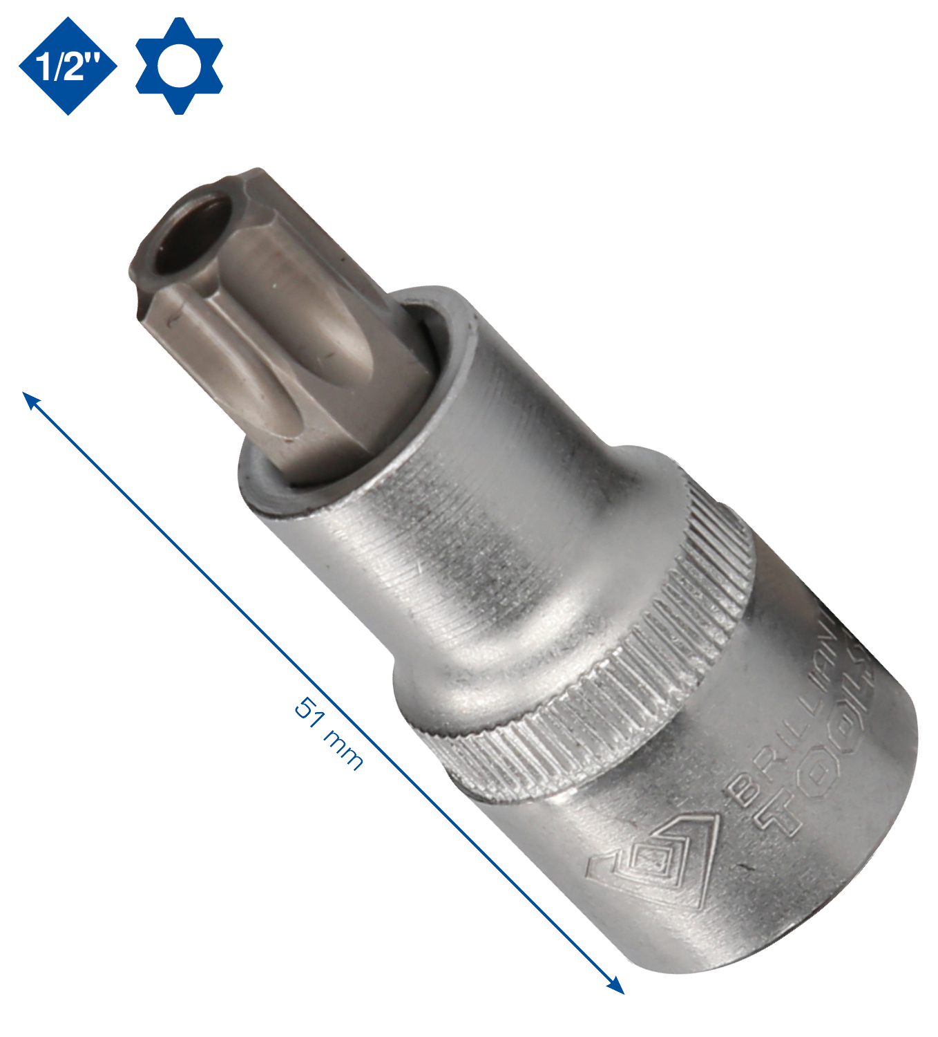 Brilliant Tools 1/2" Torx-Bit-Stecknuss, mit Stirnlochbohrung, TB55 - BT022902