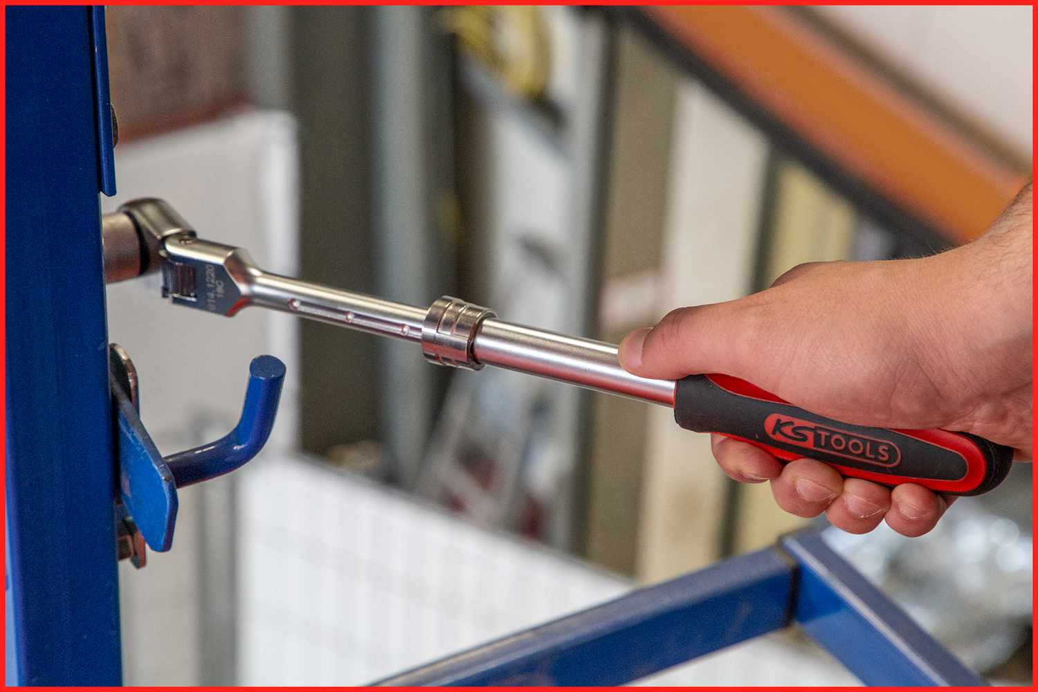 KS Tools 1/2" SlimPOWER Teleskop-Gelenk-Umschaltknarre, 72 Zahn