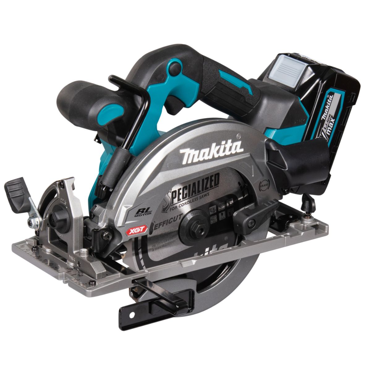 Makita Akku-Handkreissäge 57 mm 40V max. / 2,5 Ah, 2 Akkus + Ladegerät HS012GD201