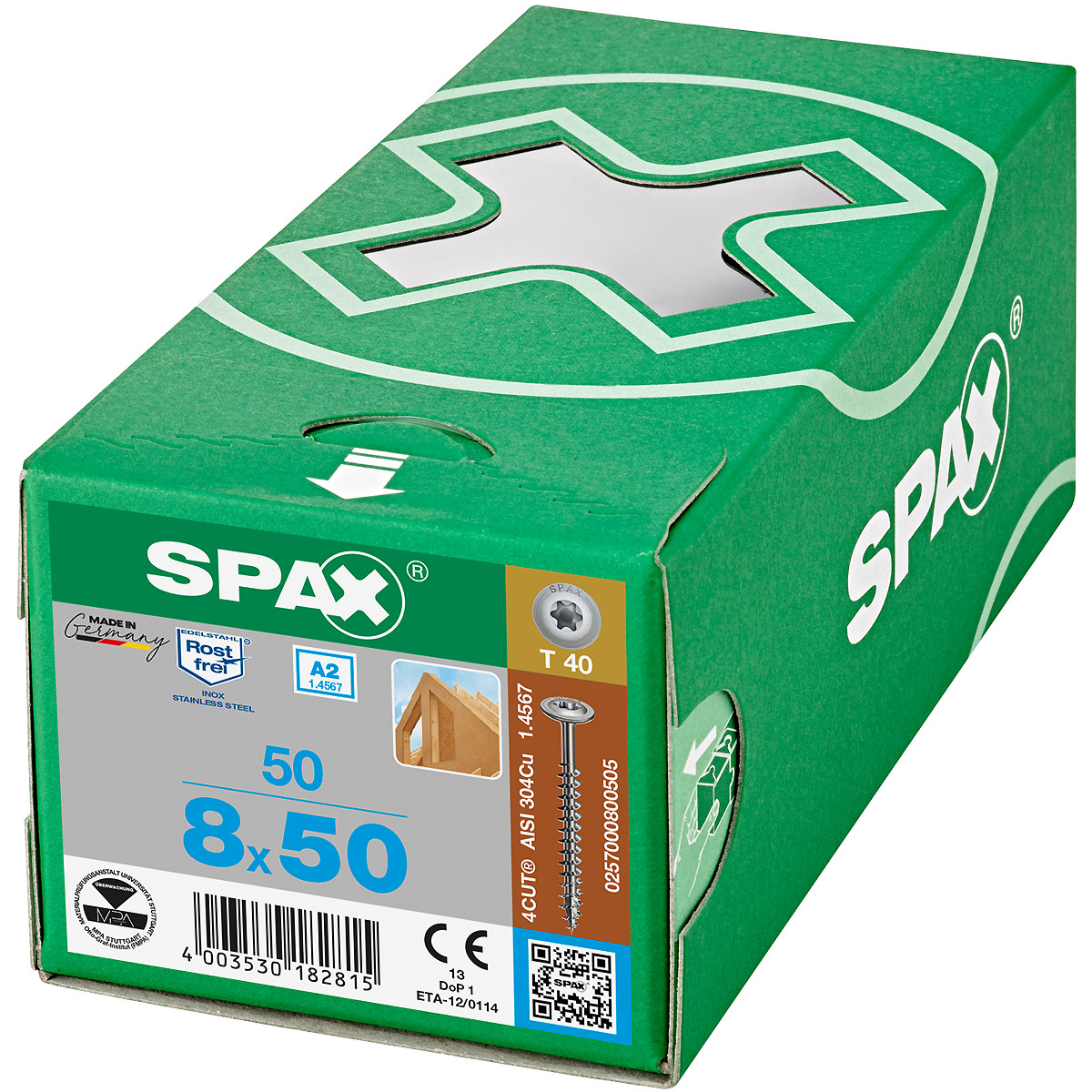 SPAX A2 Tellerkopf T-Star Plus T40 Teilgewinde, 50 Stück