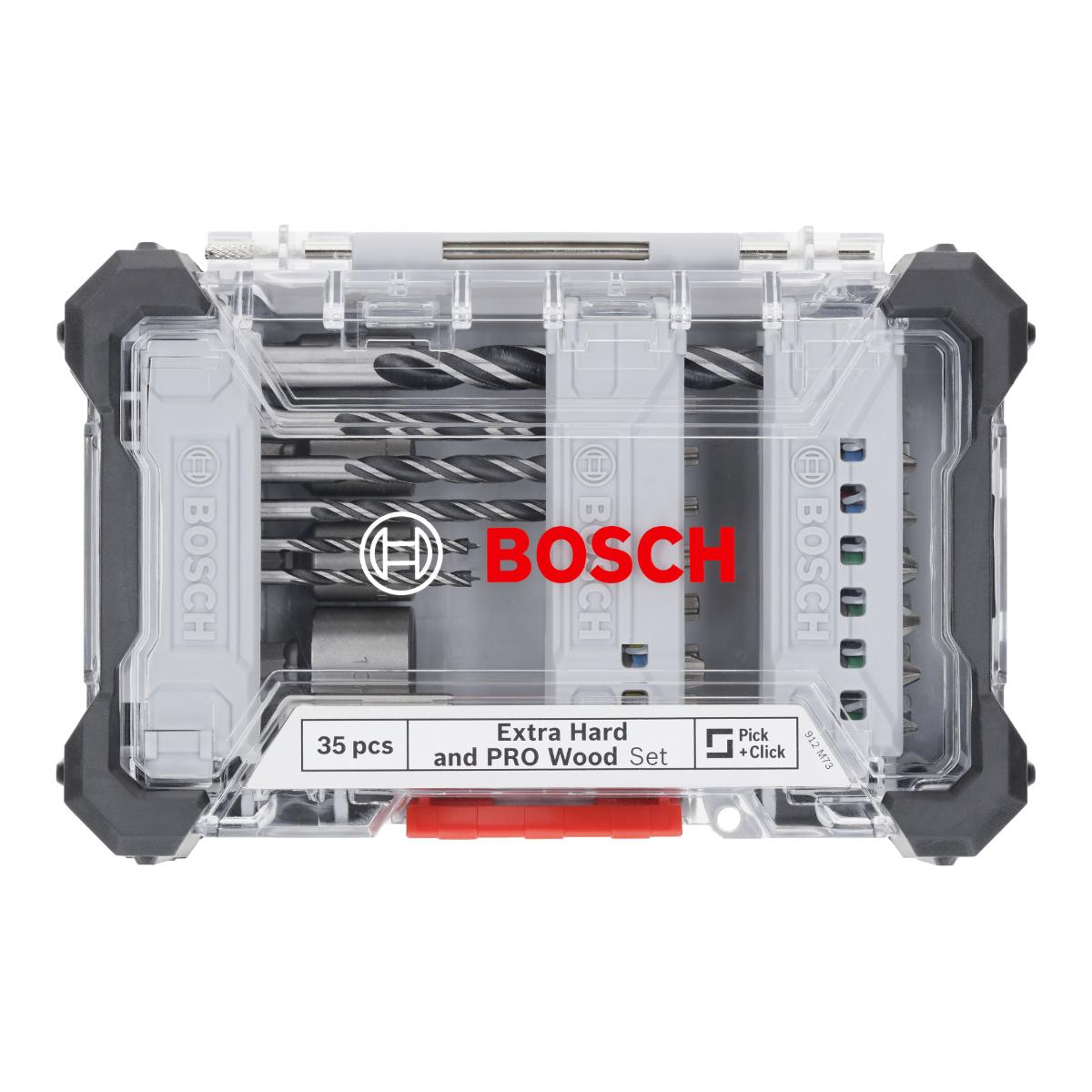 Bosch Extra Hard Schrauberbit‑ und PRO Wood Bohrer-Set,Aufsteller, 35‑teiliges Set