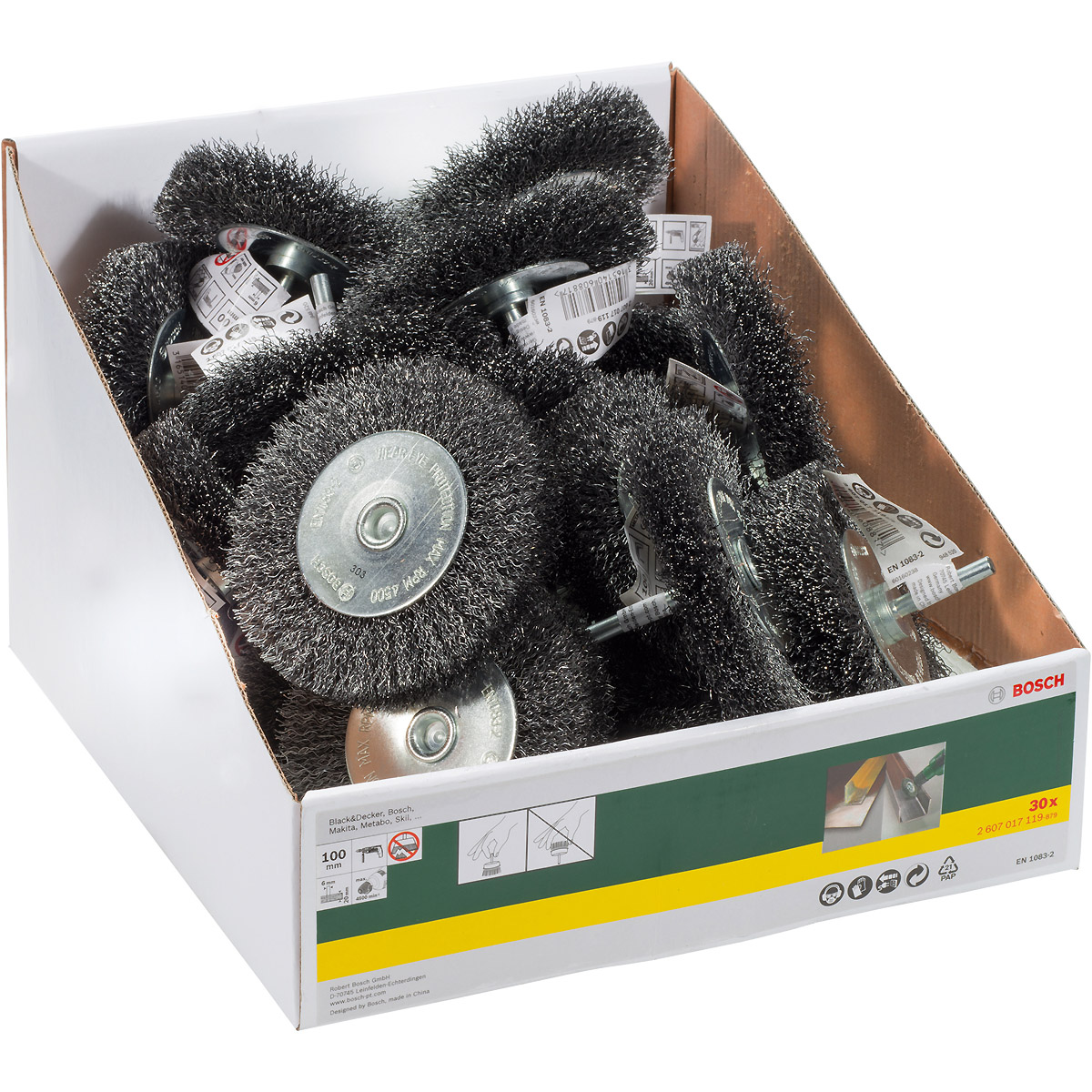 Bosch Scheibenbürste für Bohrmaschinen, gewellt, 100 mm, 20 mm
