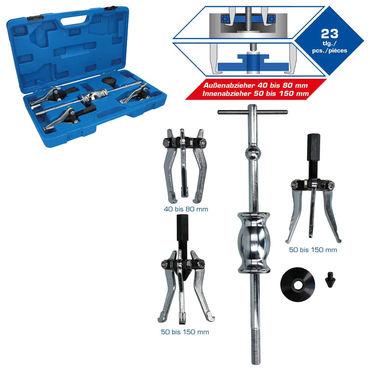 Brilliant Tools Innen- und Außenabzieher-Satz, 5-tlg - BT631200